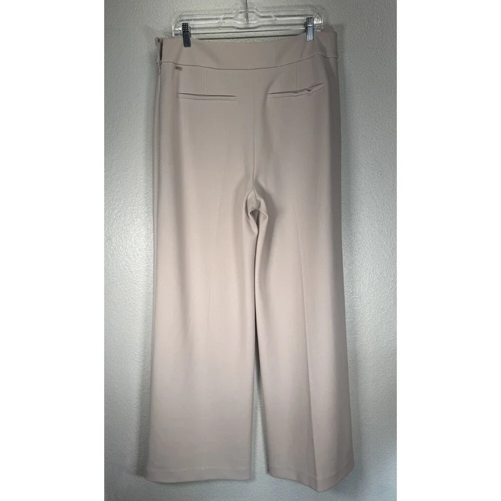 Marciano Los Angeles Cream Beige Wide Leg High Rise Casual Dress Pants Sz Large